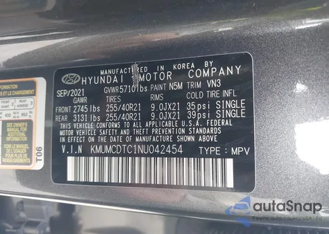 2022 Genesis Gv70 3.5T Awd Sport from USA, damaged, VIN KMUMCDTC1NU042454